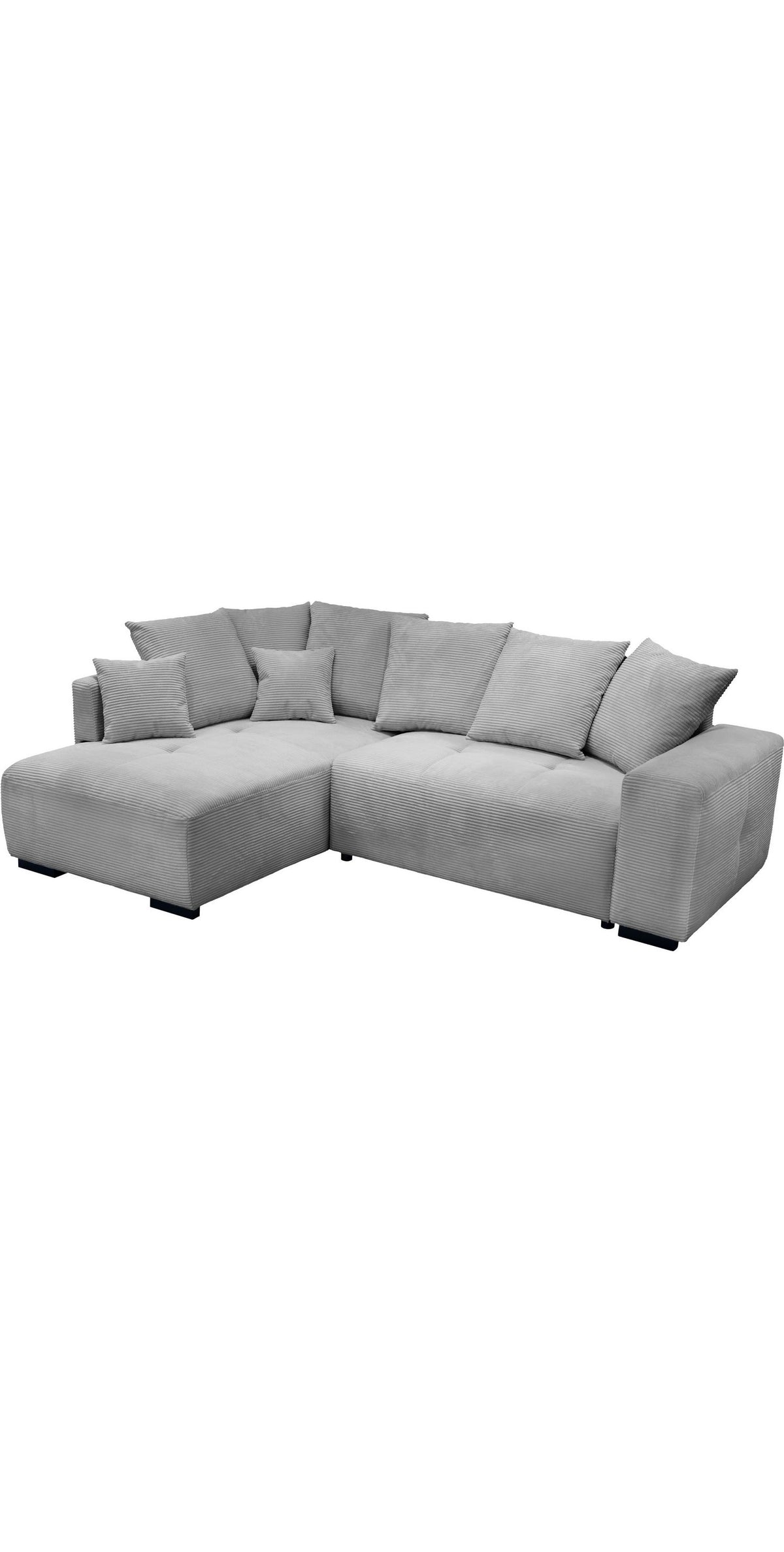 Cord Ecksofa ARPINO in Grau von vorne