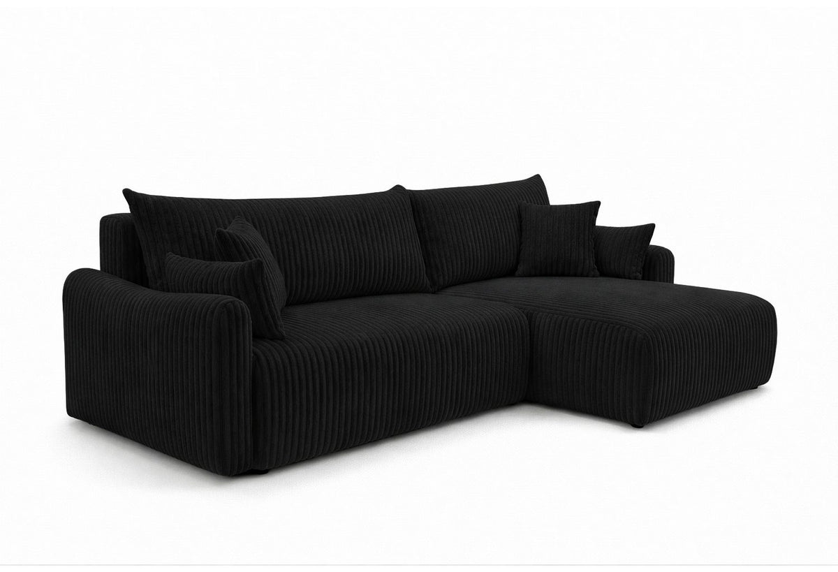 Cord Ecksofa JAPANDI mit ausgeklappter Liegefläche