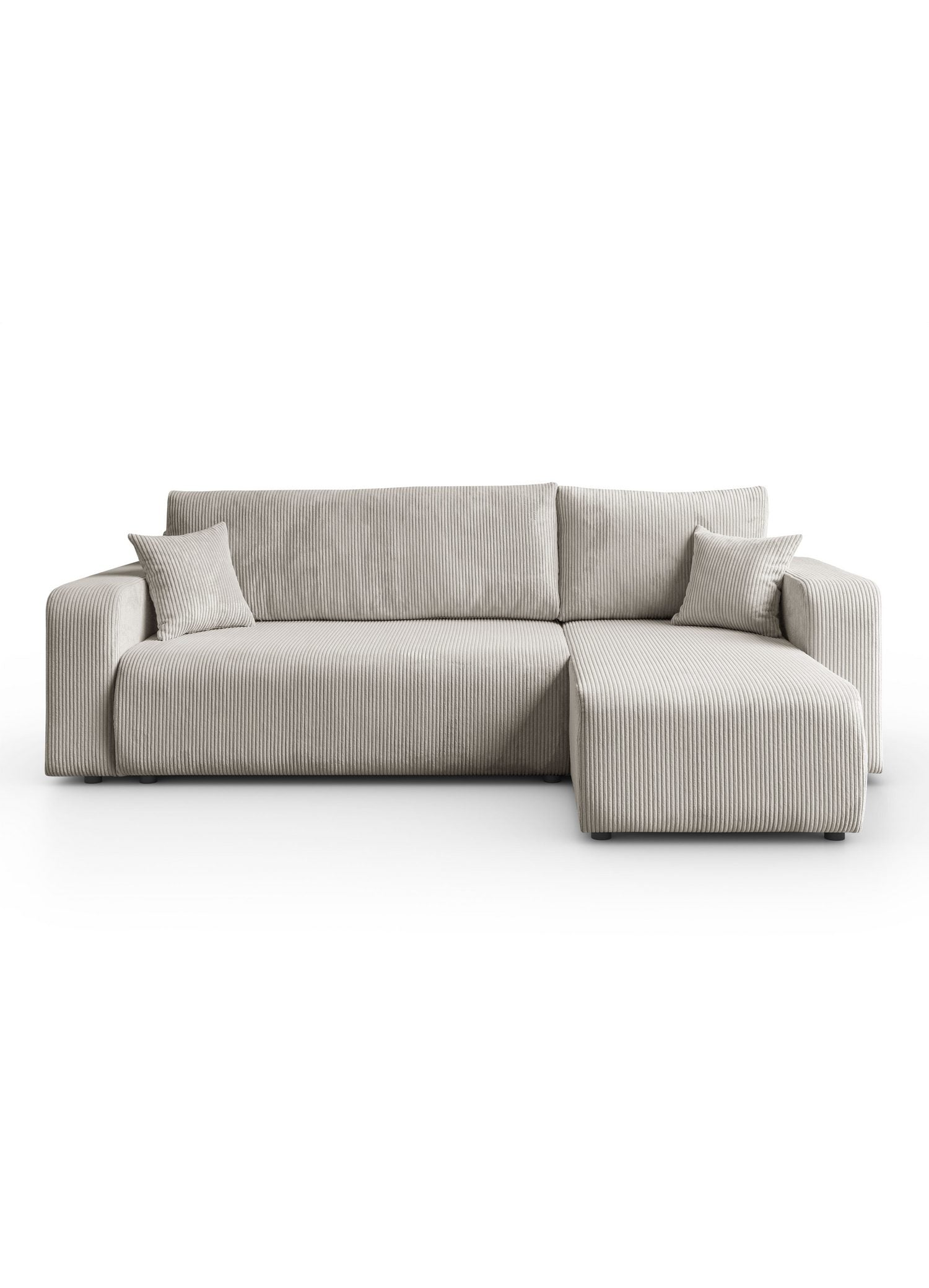 Cord Ecksofa PRESTIGE in Hellbeige Gesamtansicht