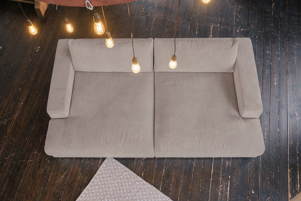 Big Sofa MADELINE aus Cord in Taupe - Produktansicht 5