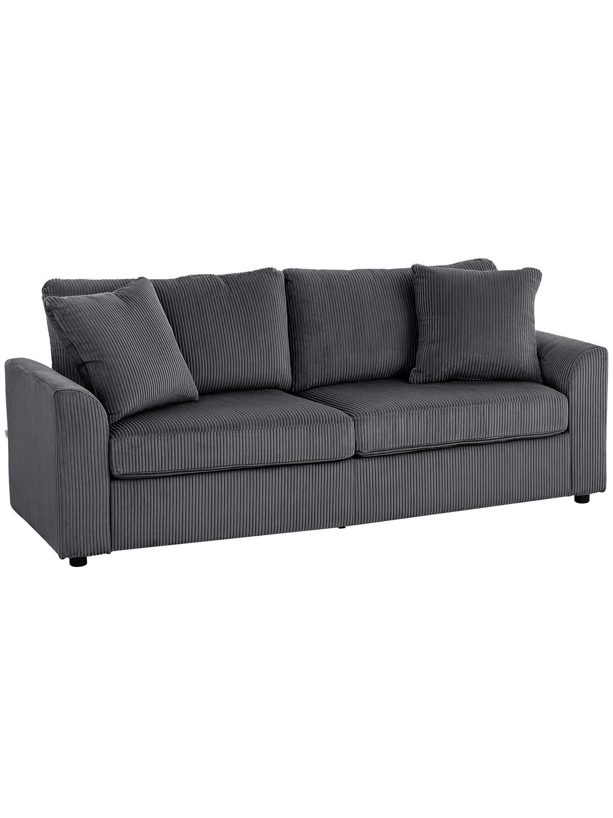 Cord Sofa HOMCOM in Dunkelgrau frontal