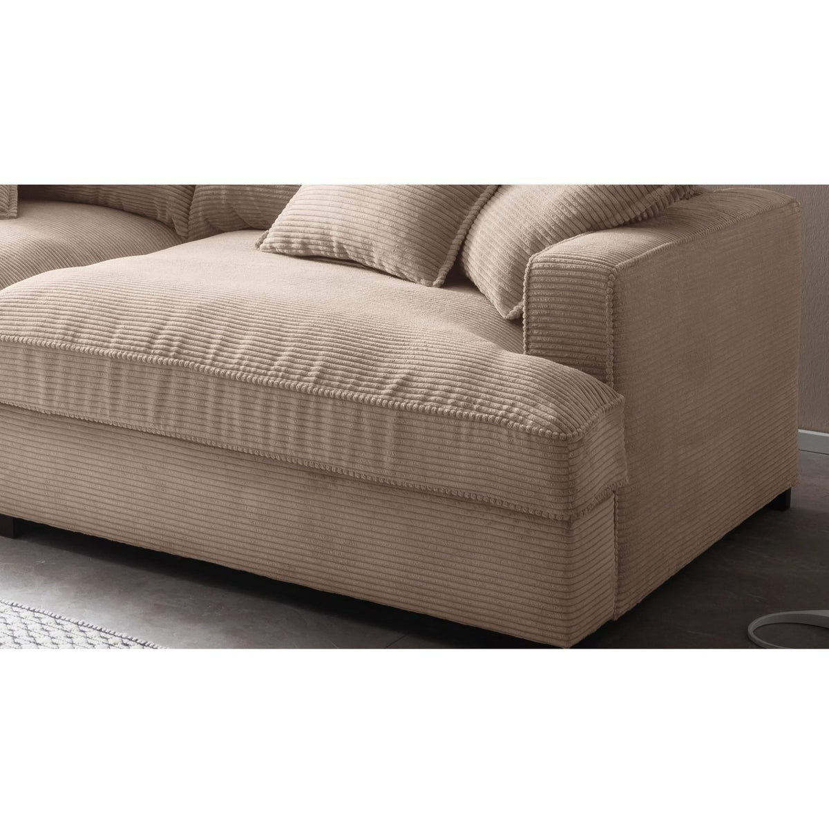 Nahaufnahme des Cordbezugs in Beige