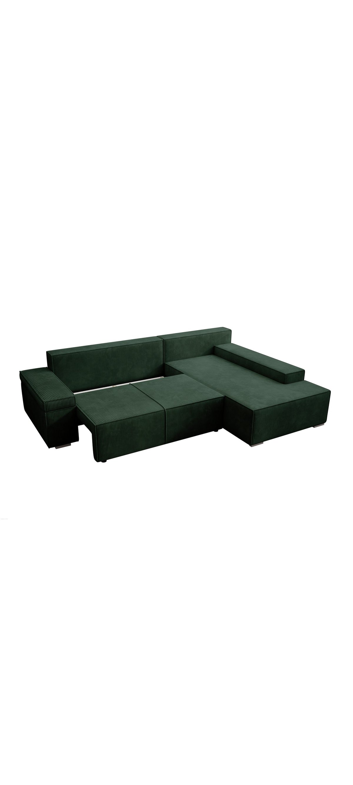 Cord Ecksofa MILO mit ausgeklappter Schlaffunktion