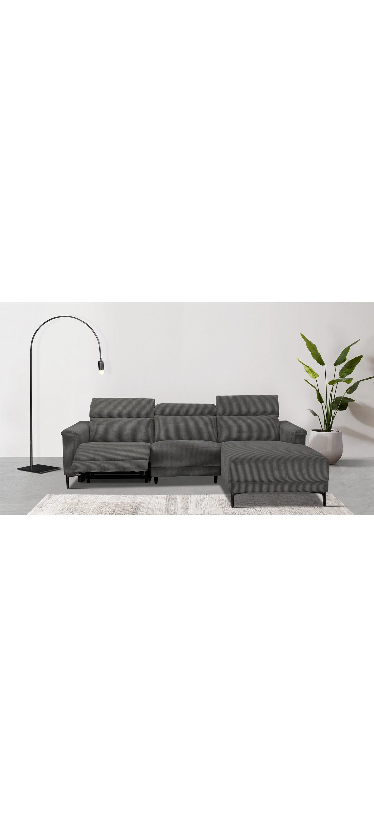 Cord Ecksofa LUND seitliche Ansicht der Recamiere