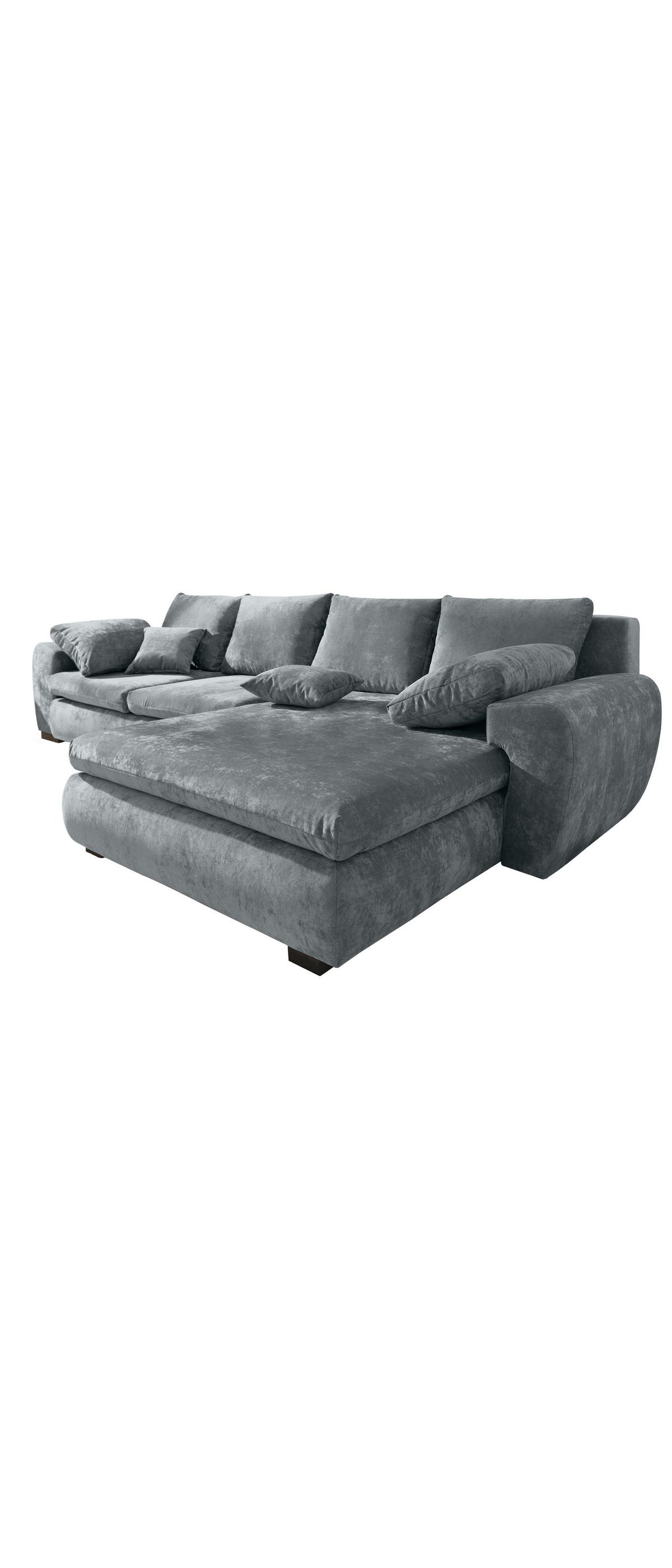 Cord Ecksofa Cara Mia in Grau in L-Form von vorne