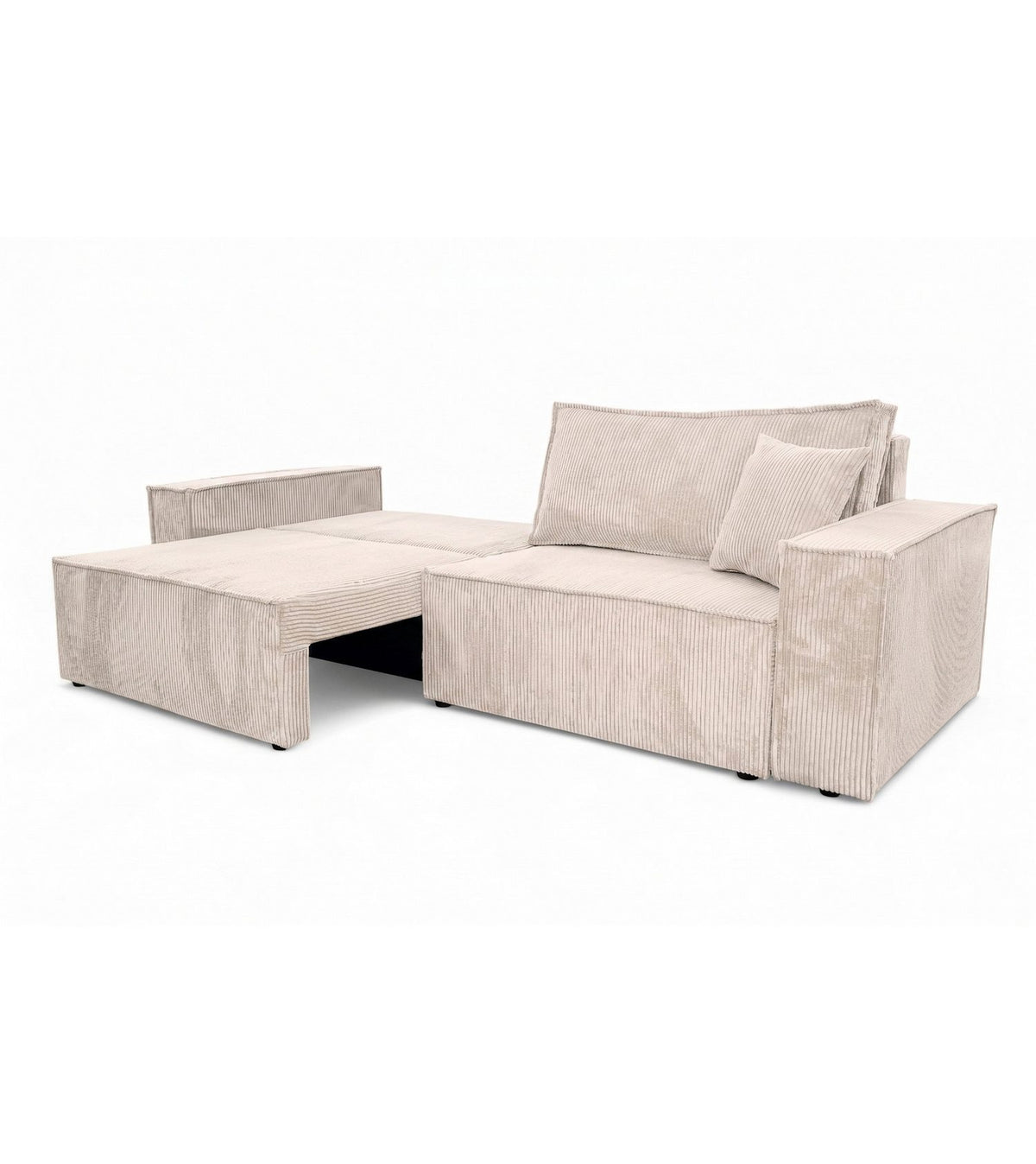Seitenansicht des Schlafsofas BEST SCORNER aus Cord