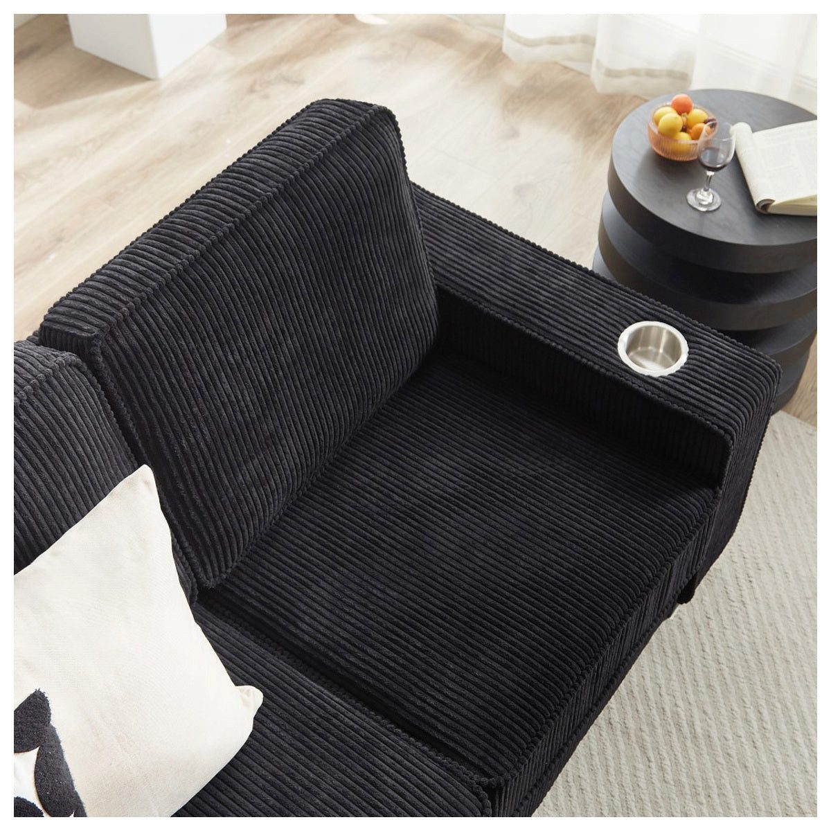 Cord Sofa 3-Sitzer im Wohnzimmer