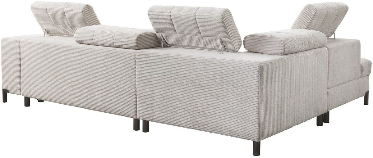 Ecksofa BOCCO mit verstellbarem Kopfteil in Beige