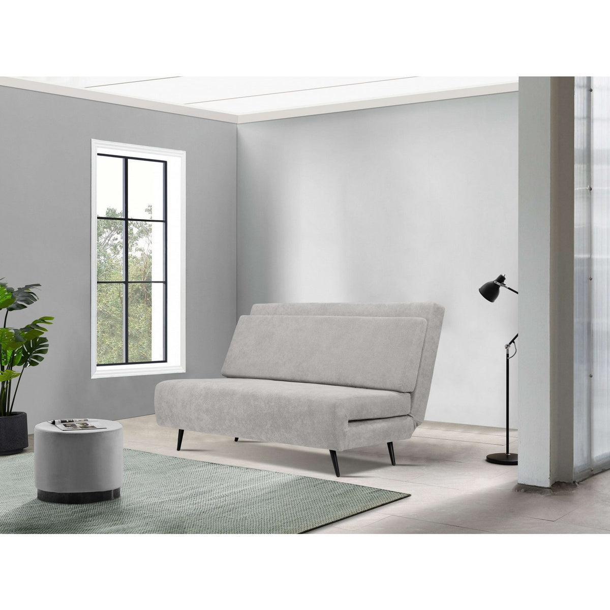Cord Schlafsofa Linnea in Hellgrau als Sofa