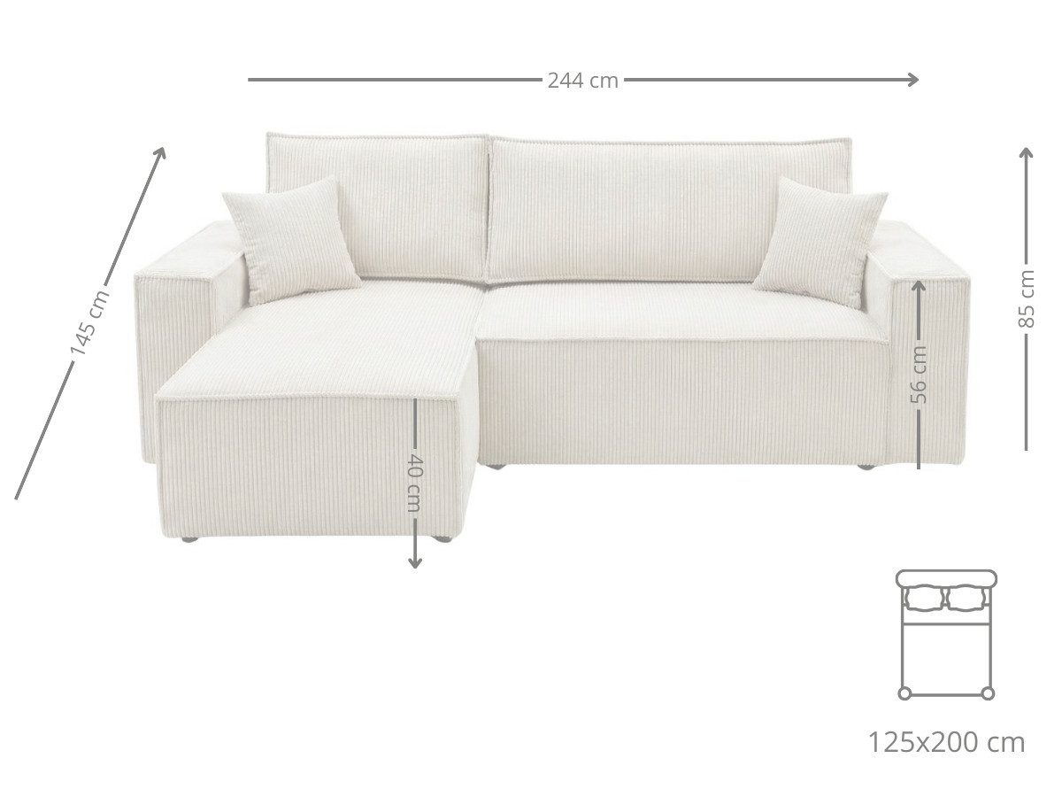 Freistehendes Big Sofa MONTE von hinten