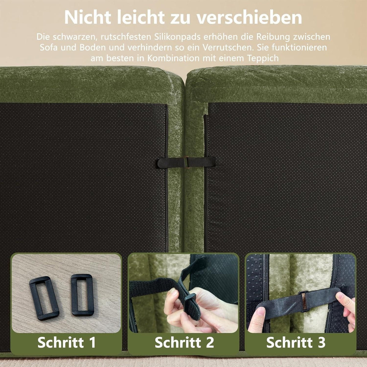 Cord Wohnlandschaft in Gruen von schraeg oben