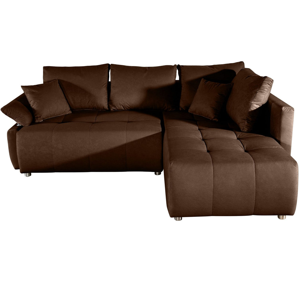 Cord Ecksofa FUNTASTIC in Kaffeebraun in der Gesamtansicht