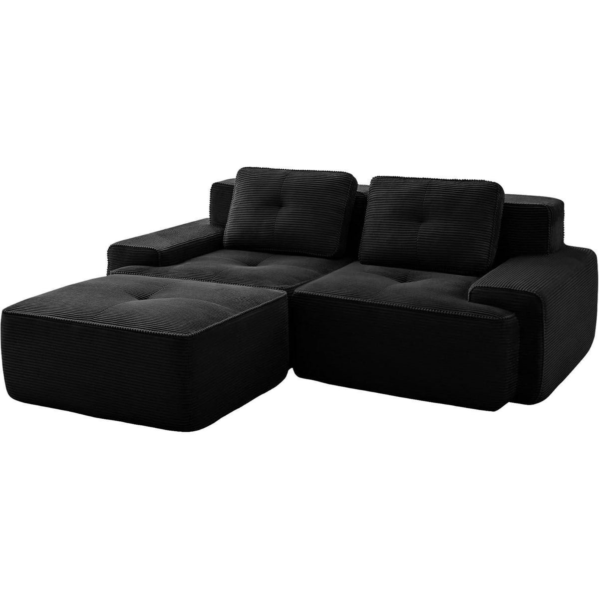 Detailaufnahme des schwarzen Cordstoffs
