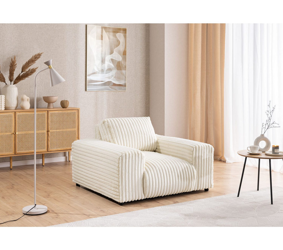 Polstergarnitur MOLLIS in Hellbeige im Wohnzimmer