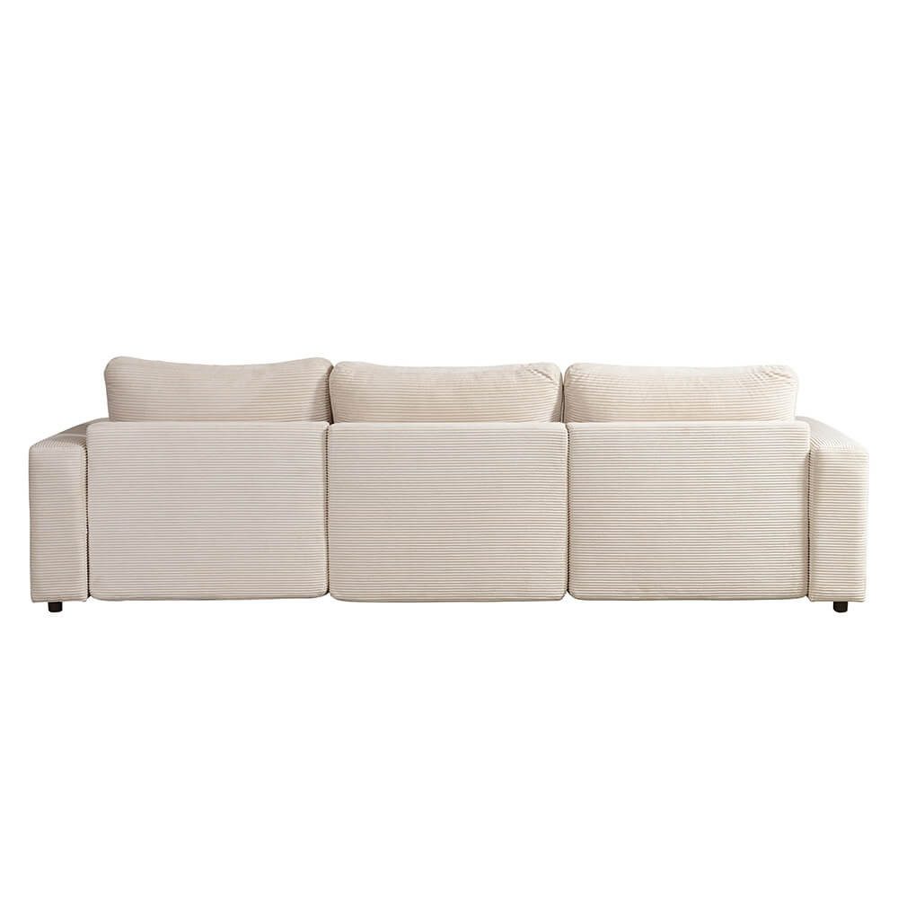 Seitenansicht des modularen Cord Schlafsofas VINA L