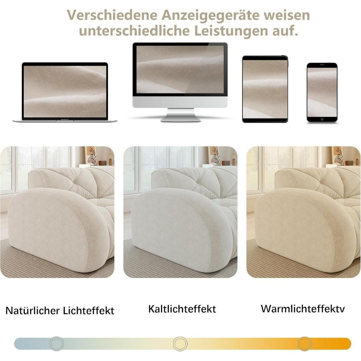 Weiße Cord Wohnlandschaft mit Fußhocker im Wohnzimmer
