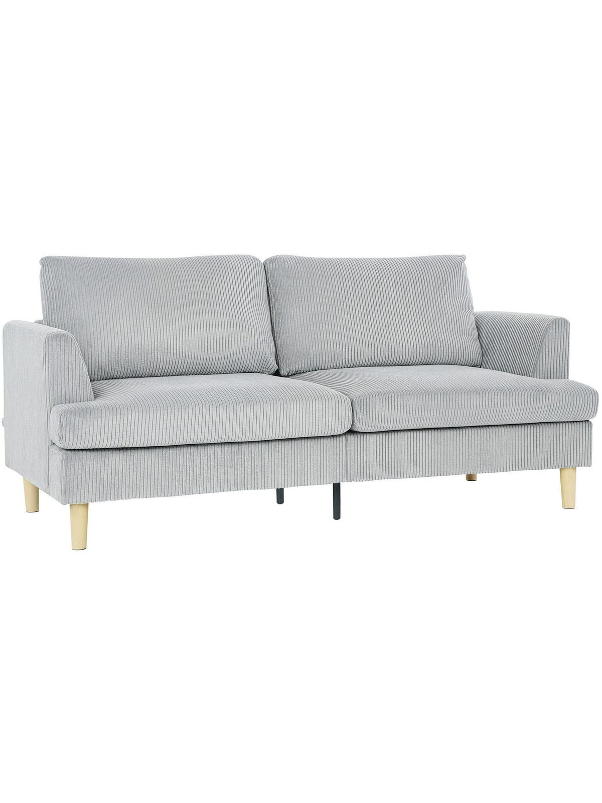 Cord Sofa HOMCOM in Hellgrau von vorne
