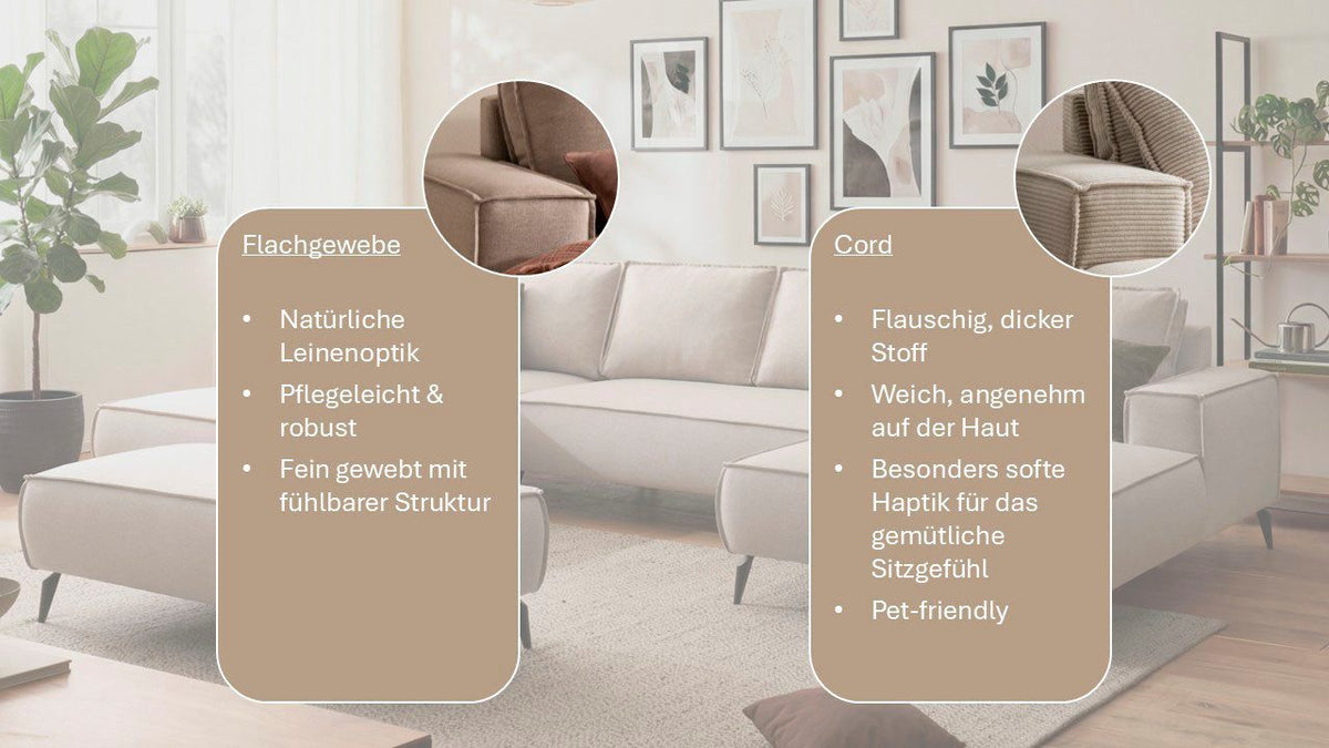 Dunkelgrüne Cord Wohnlandschaft TVINNU im Wohnzimmer
