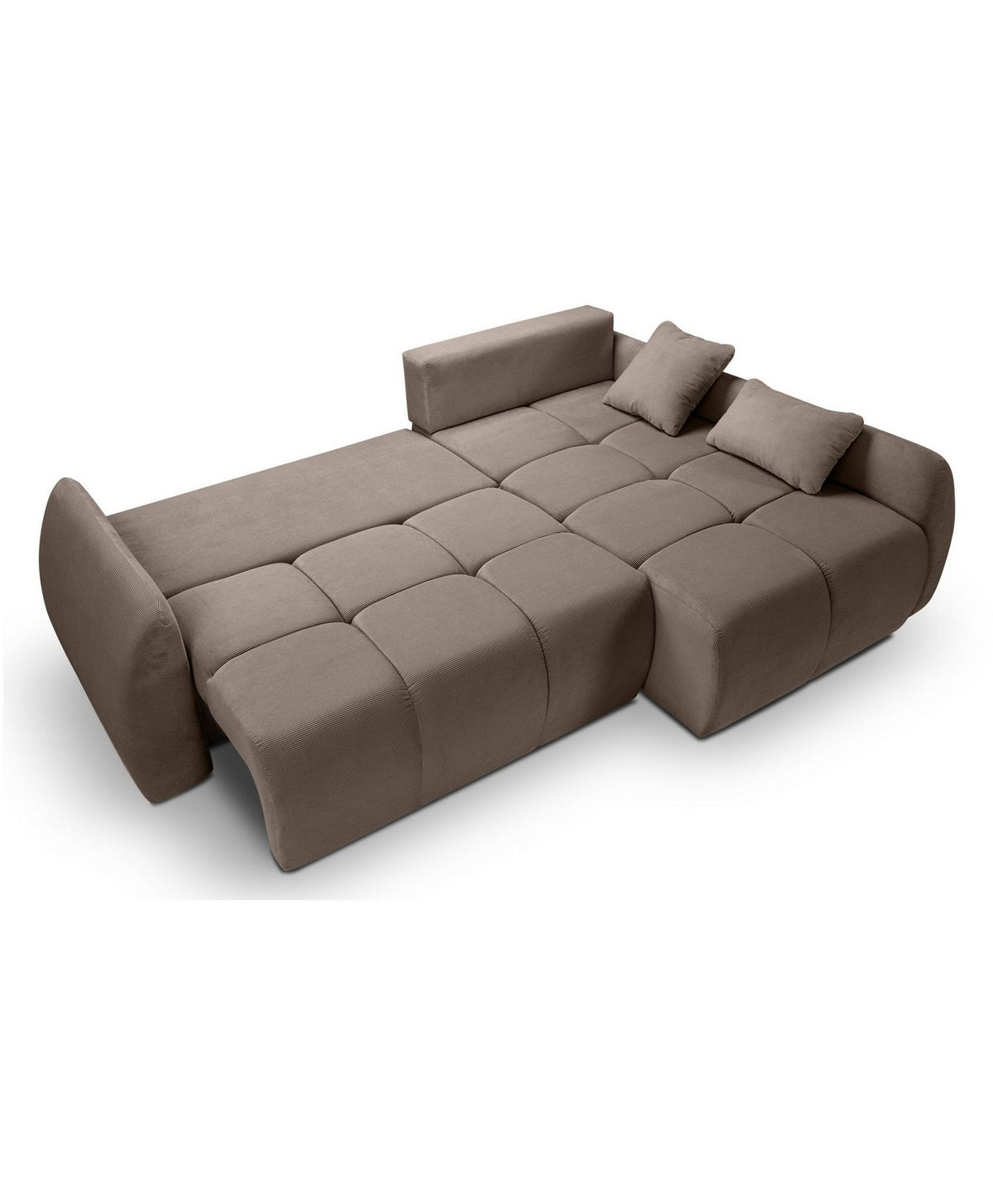 Cord Eckschlafsofa SANCHO LONG mit ausgeklappter Liegefläche