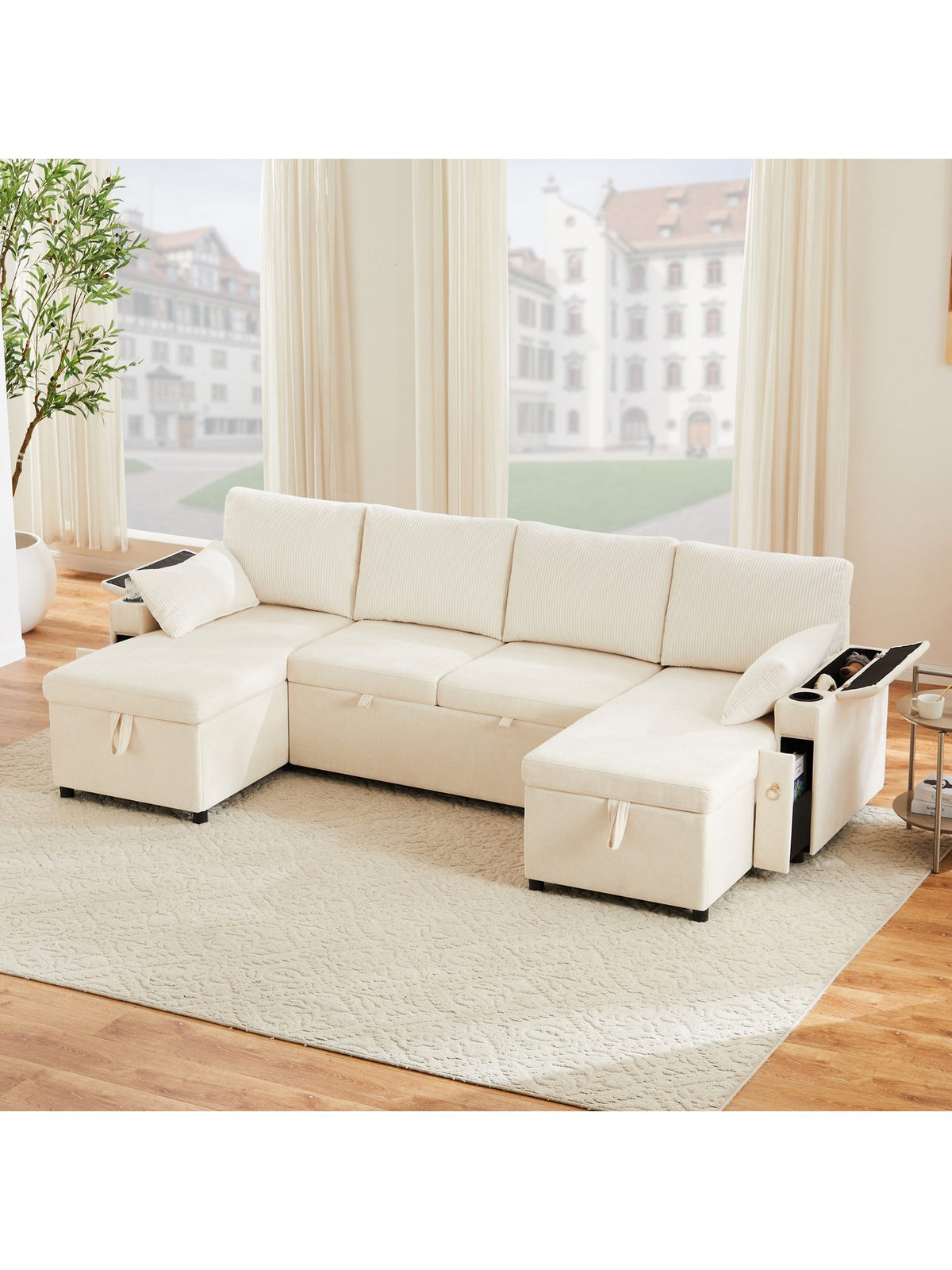 Schublade mit Stauraum unter der Chaiselongue