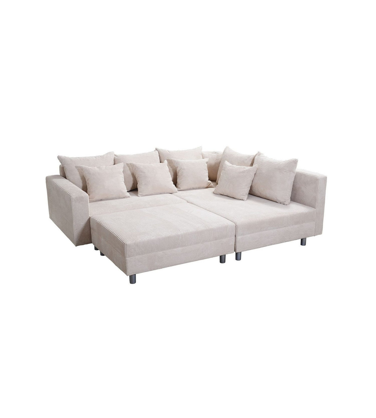 Cord Eckcouch MINSK R Beige Seitenansicht