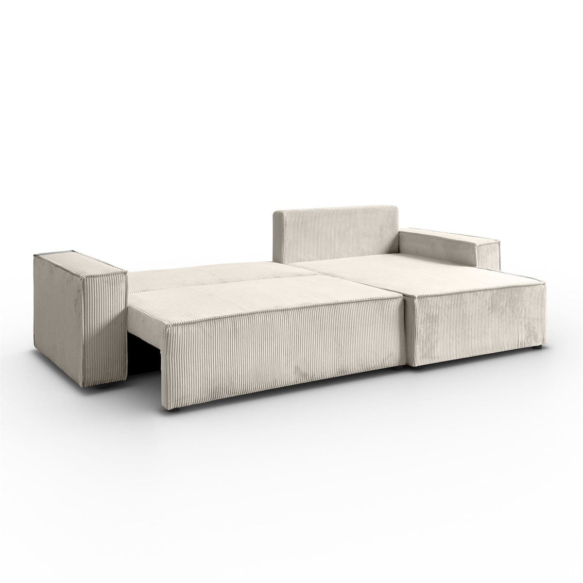 Geöffneter Bettkasten des CARLO Ecksofas