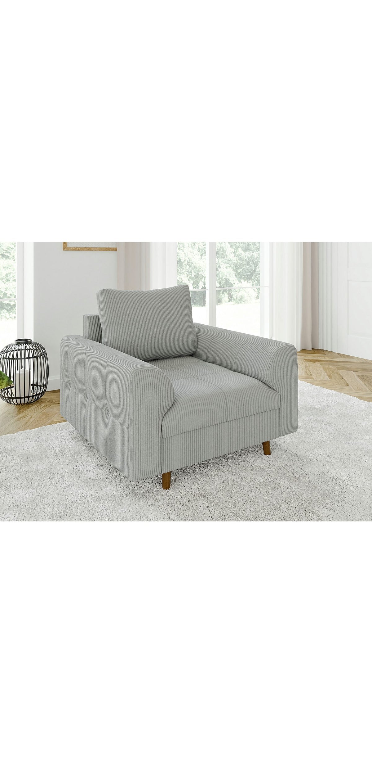 3-Sitzer Sofa ZARA aus Cord mit Rückenkissen
