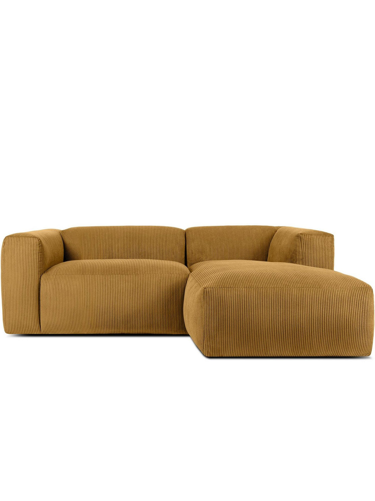 Gelbes Cord Ecksofa BUFFO im Wohnzimmer