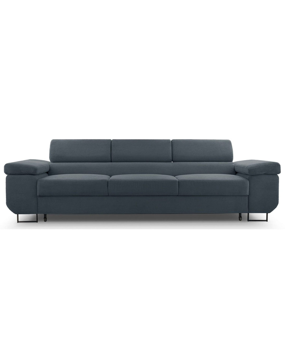 Bettkasten des Cord Schlafsofas CAPURSO geöffnet