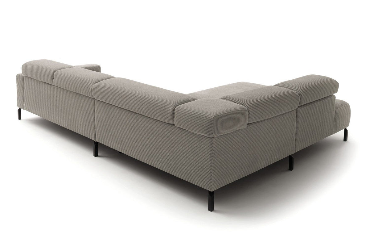 Seitenansicht des Cord Ecksofas DELIA