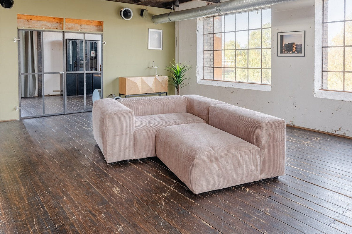Modulares Cord Sofa MIA in Taupe Wohnbeispiel