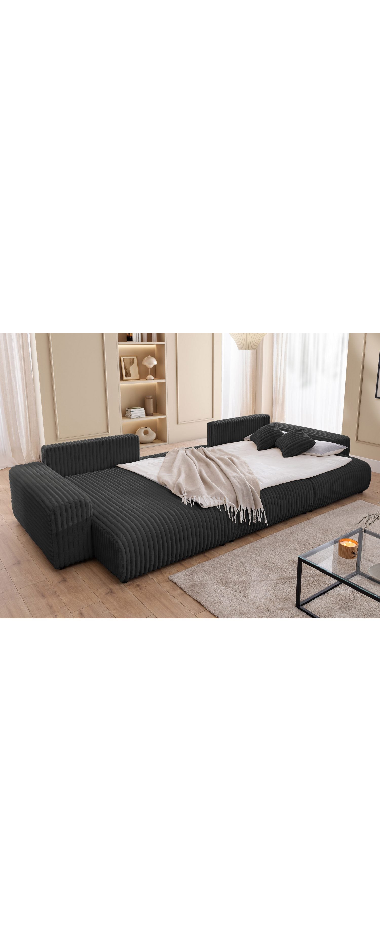 MOLLIS Wohnlandschaft mit ausgeklappter Liegefläche