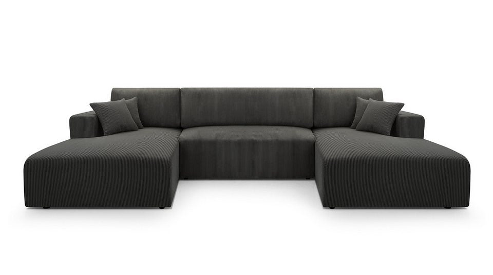 CORSO U Cord Wohnlandschaft 364 cm in Graphit