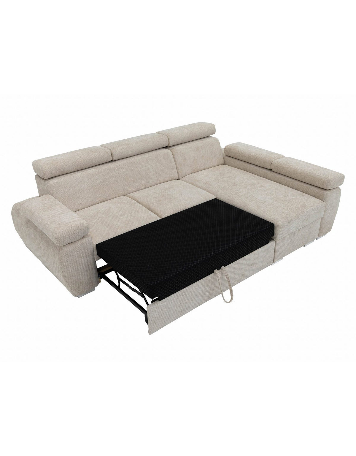 Bettkasten unter der Sitzfläche des Ecksofas