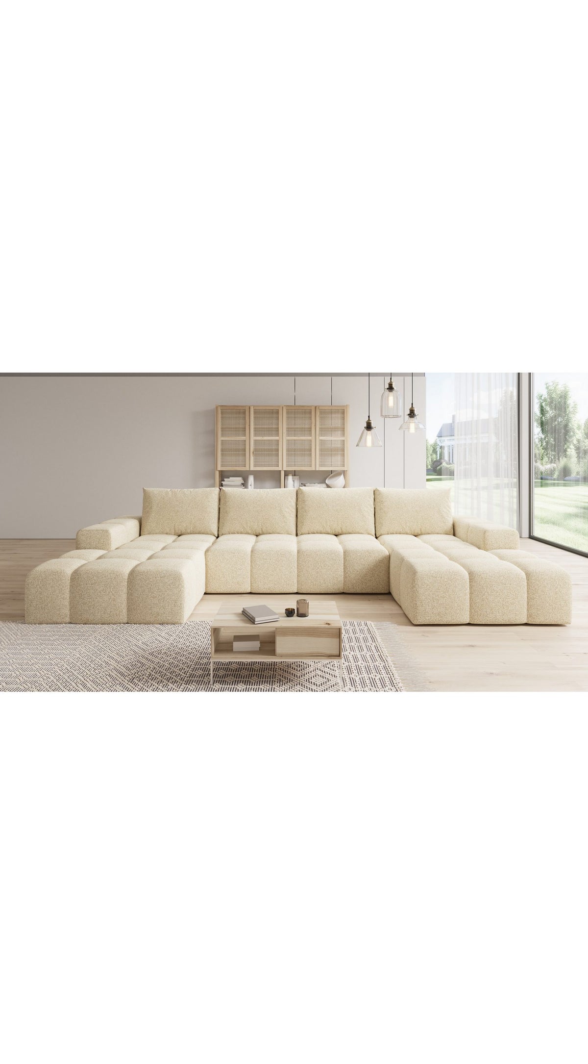 Cord Wohnlandschaft CENTO in Hellbeige von vorn