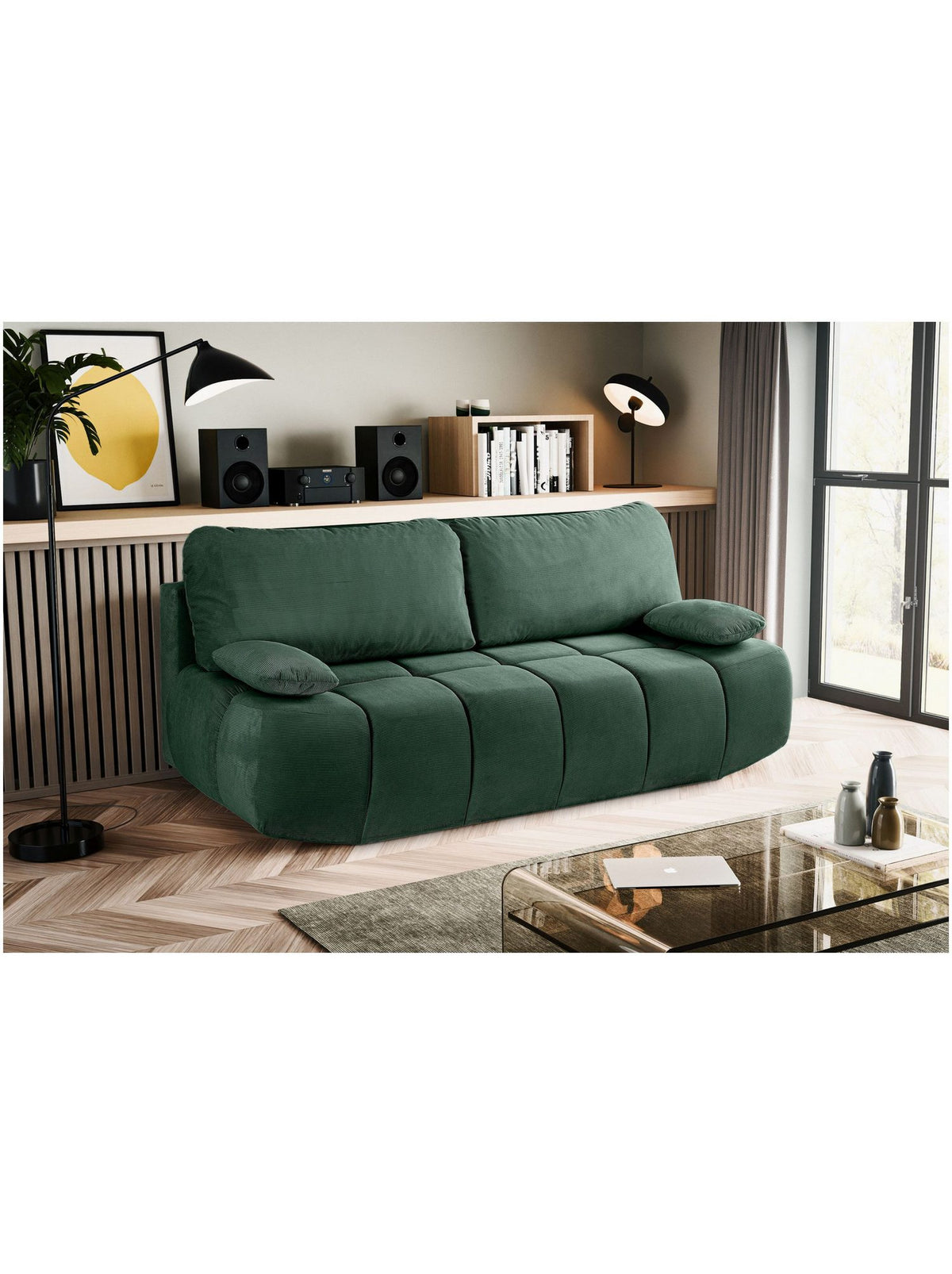 Cord Schlafsofa LAUDER mit ausgeklappter Liegefläche