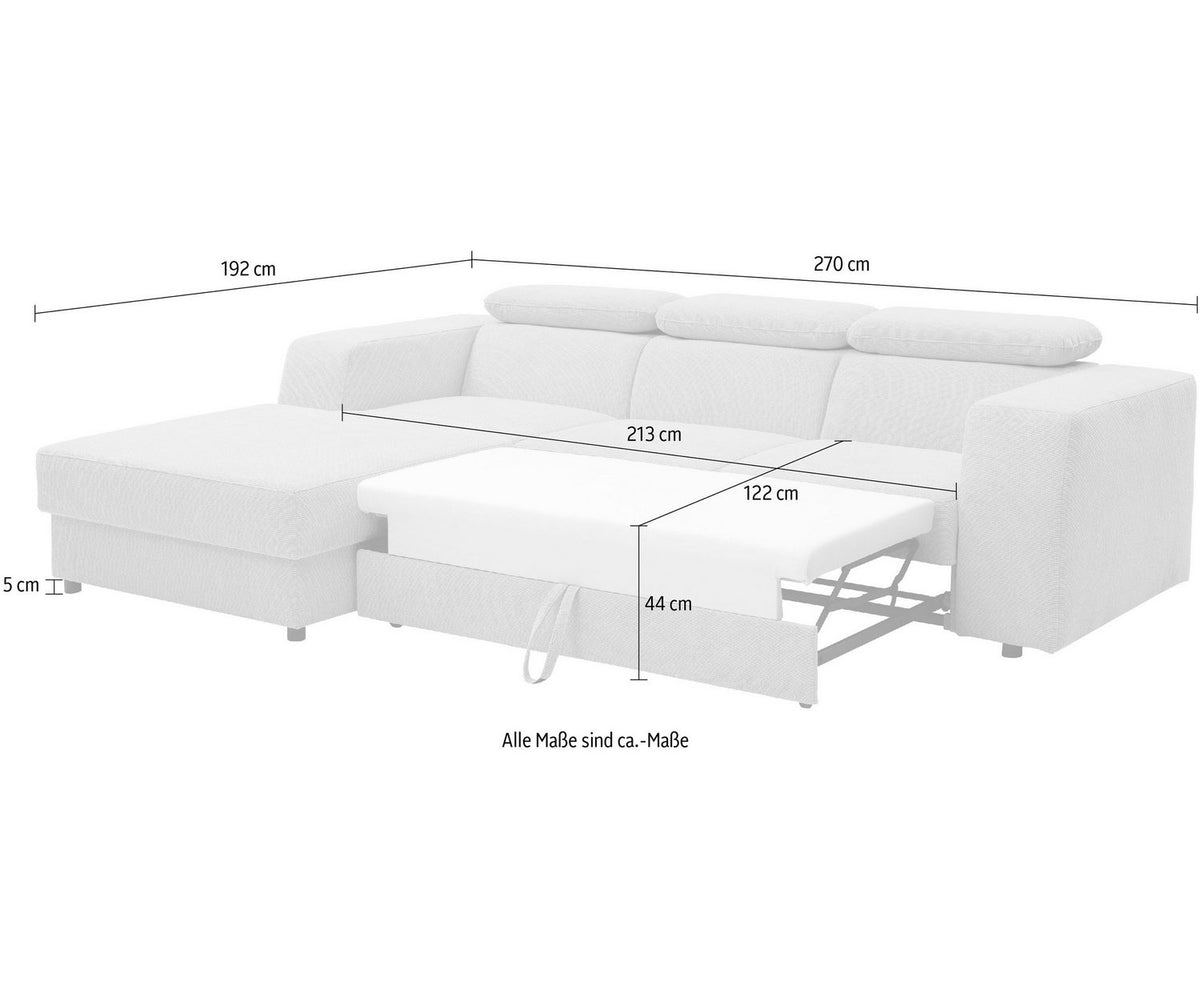 Cord Ecksofa CHERRY mit verstellbaren Kopfteilen