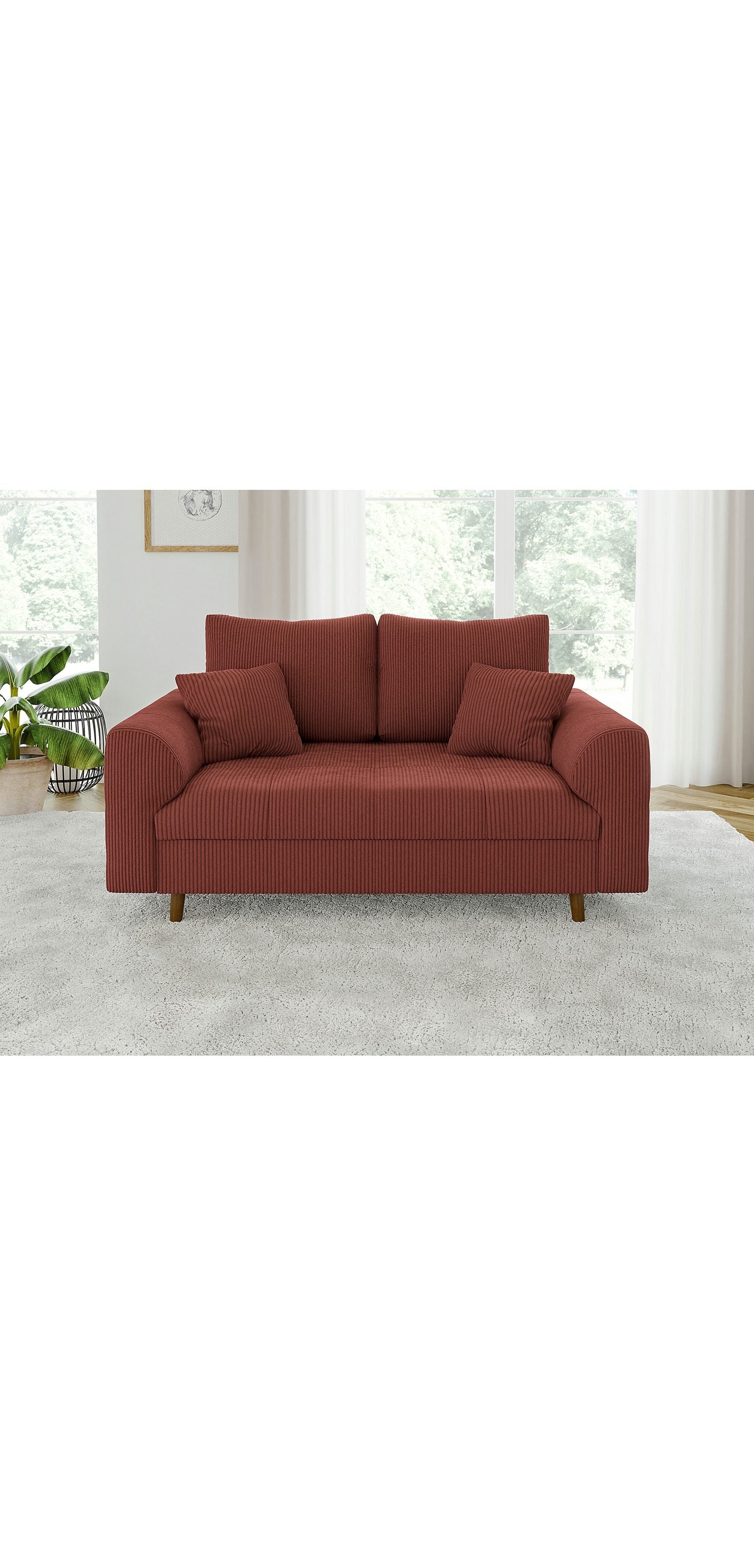 2-Sitzer Cord Sofa ZARA in Terrakotta