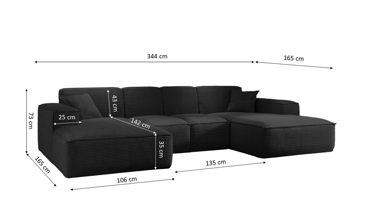 Cord Wohnlandschaft SIENA Detailansicht des Cordstoffs Poso