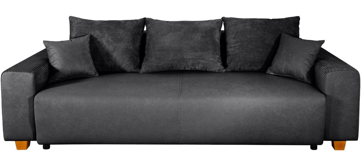 Cord Schlafsofa YVES in Anthrazit von vorne