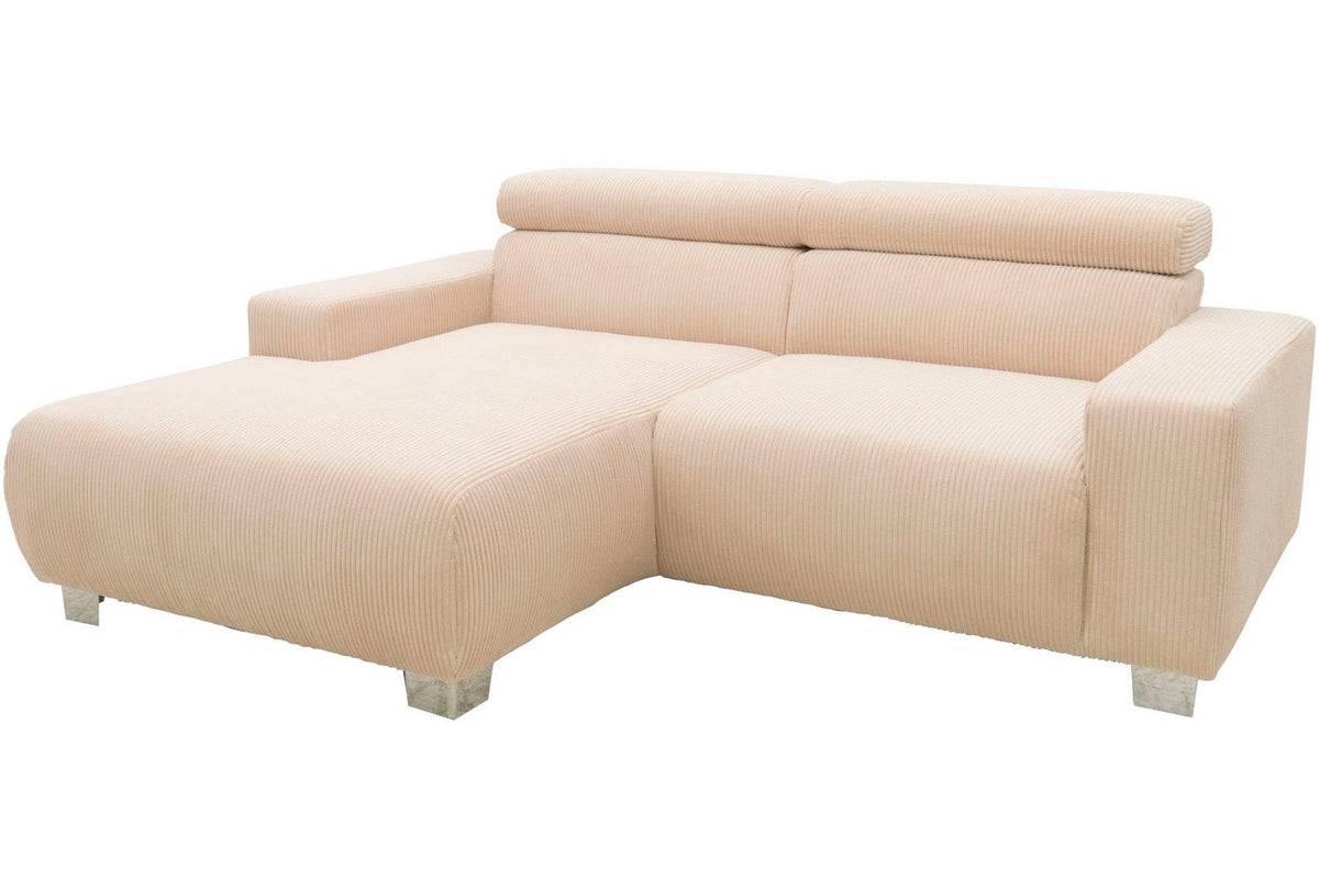 Cord Ecksofa 100030 Creme im Wohnzimmer