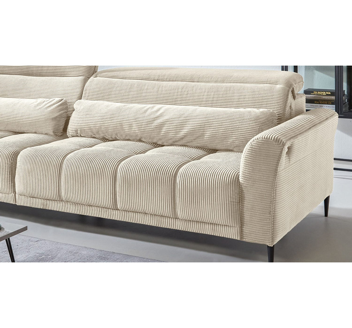 Big Sofa LOGAN aus Cord in Beige - Produktansicht 3
