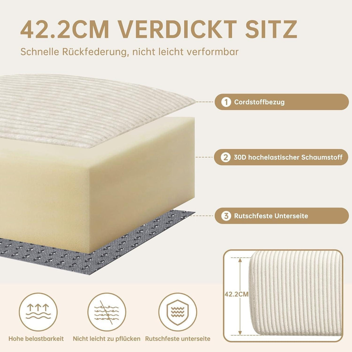 U-Form Anordnung der drei Sofamodule