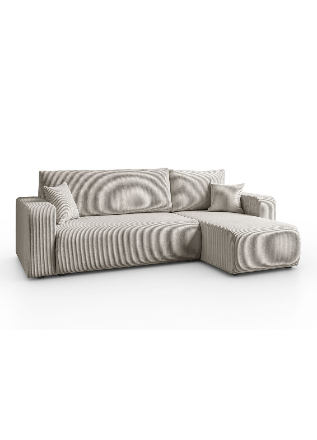 Cord Ecksofa PRESTIGE mit geöffnetem Bettkasten