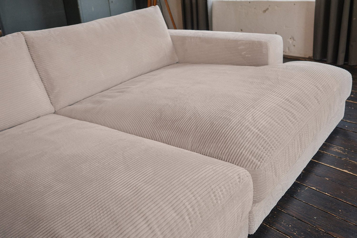 Big Sofa MADELINE aus Cord in Taupe - Produktansicht 6