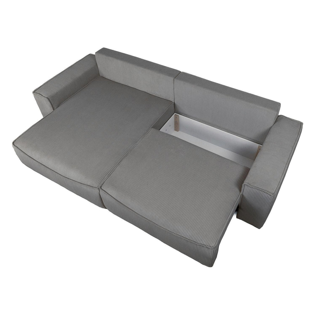 Cord Ecksofa PIA in Anthrazit im Wohnzimmer