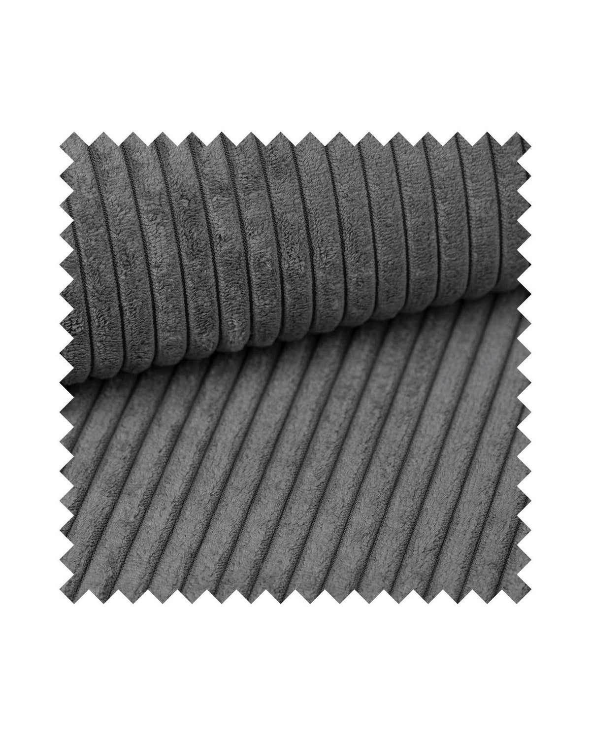 Nahaufnahme des Cordbezugs Poso in Blaugrau