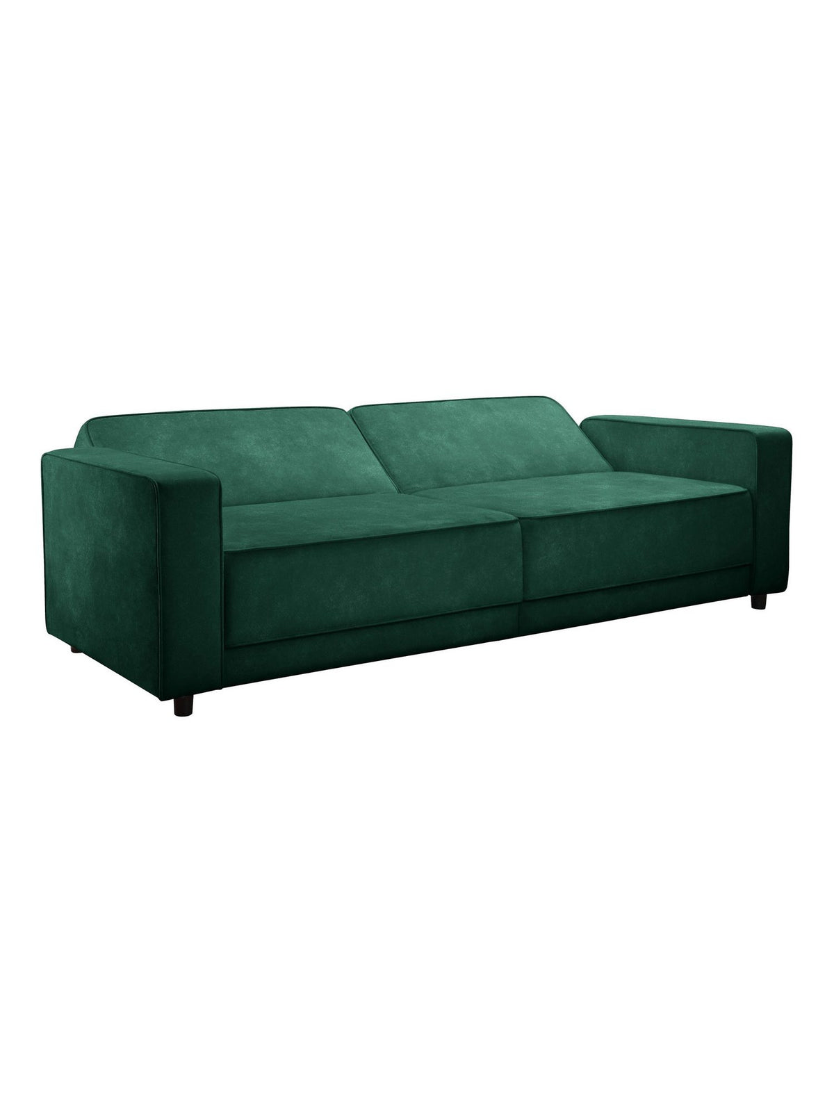 Cord Schlafsofa ALLIE in Dunkelgrün von vorne