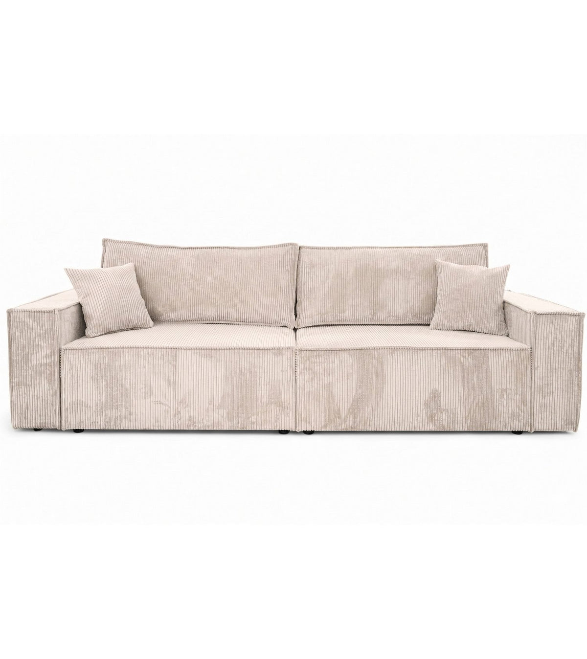 Geöffneter Bettkasten des Cord Schlafsofas BEST SCORNER