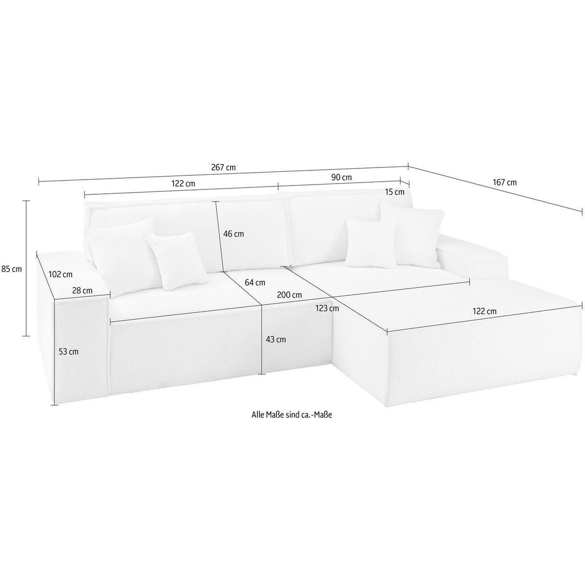Cord Ecksofa FINNLEY in Hellbeige Ansicht 6